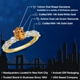 thumbnail image 2 of Gem Stone King 14K Two Tone Gold Orange Red Madeira Citrine and Lab Grown Diamond Engagement Ring for Women | 1.60 Cttw | Oval 7X5MM | Gemstone November Birthstone | Size 6, 2 of 6