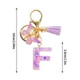 thumbnail image 4 of Indoor Christmas Decorations New Initial Letter Keychains for Women Tassel Purple Cute Car Keychain for Wallet Backpack Bag, F, 4 of 4