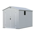 thumbnail image 6 of Patiowell 6'x10' Resin Storage Shed, Lockable Door & Window, Durable All-Weather Outdoor Shed for Garden & Tool Storage, Light Gray, 6 of 9