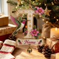 thumbnail image 2 of Clearance! Personalized A-Z Letter Christmas Tree Ornament, Hummingbird Floral Custom Name Hanging Pendant, Customized Alphabet Christmas Decorations Indoor, Holiday Wreath & Gift Tag Decor, T, 2 of 7
