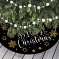 thumbnail image 5 of JOOCAR Christmas Tree Skirt, 36 Inch Black Gold Snowflake Stars Merry Christmas Christmas Tree Skirt for Christmas Tree Decorations Home Christmas Party Decorations, 5 of 5