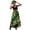 Green, variant on Maxi Skirts for Women African Inspired Bohemian Print Flowy Ankle Length Skirt and Head Scarf Green L