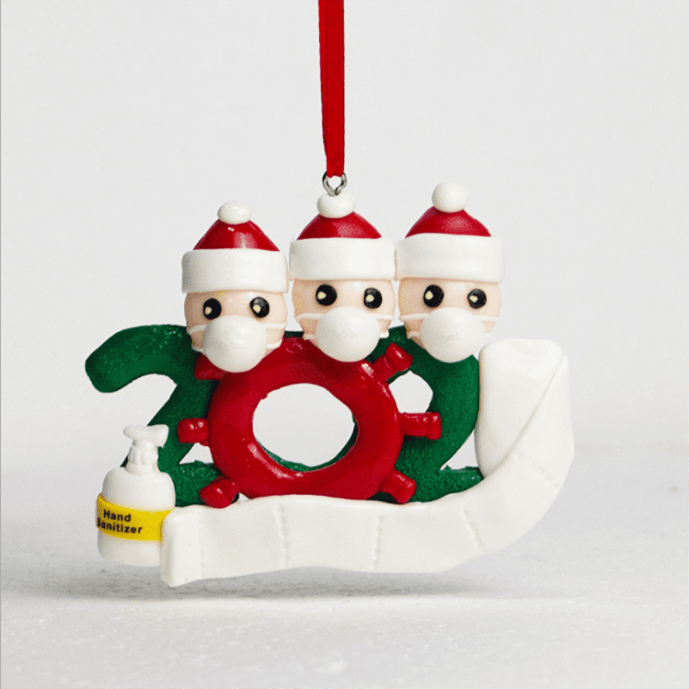 2020 Personalized 1-7 Family Members Name Christmas Ornament Kit White, Family of 1 2020 Quarantine Survivor Family Customized Christmas Decorating Kit Creative DIY Gift for Family