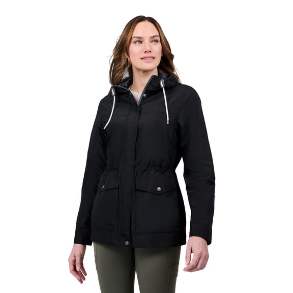 Free Country Women's Rain Away Anorak Rain Jacket Black S