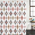 thumbnail image 2 of Boho Colorful Geometric Shower Curtain, Waterproof Shower Curtains for Bathroom, Modern Abstract Ethnic Rhombus Washable Fabric Bathtub Curtain Set Bath Decor with 12 Hooks Long 72"x84", 2 of 8