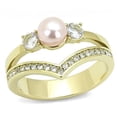 thumbnail image 1 of Women IP Gold Stainless Steel Ring with Synthetic in Rose - Size 8, 1 of 1