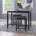 thumbnail image 2 of Linon Claridge Wood Three Piece Counter Dining Set Faux Leather Seats in Black, 2 of 11