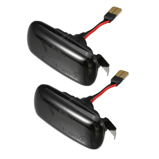 1 par de luces LED de posición lateral para coche, montaje de luz intermitente intermitente secuencial 8E0949127 para Audi A4 S4 RS4 B6 B7 B8 2000-2008, lente negra