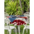 thumbnail image 2 of Outdoor Tablecloth with Umbrella Hole and Zipper, Roses Valentine's Day Round Table Cloth 54 Inch Waterproof Tablecloth, Love Heart Romantic Roses Floral Picnic Table Cover for Patio Camping, 2 of 7