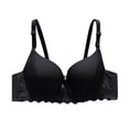 thumbnail image 2 of Bras for Women Supportive Wireless Push Up Bra Ndbuld Women's Solid Color Backless Sexy Seamless Push-Up U-Shaped Beautiful Back Underwear Everyday Bras Black L, 2 of 3