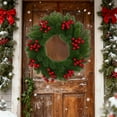 thumbnail image 4 of Norfolk Pine Christmas Wreaths for Front Door Artificial Greenery Wreath with Red Berries for Outdoor Indoor Xmas Holiday Decor 44cm (A), 4 of 6