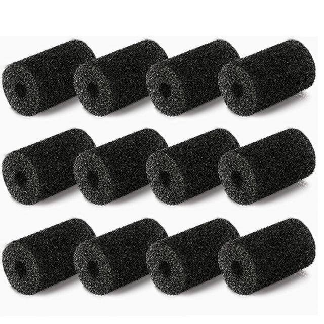 Foam Sponge Roll For Aquarium Fish Tank Filter Media 12 Pcs, Pre Filter Sponge Covers for Water Pump Intake Tube, Bio Sponge for Fish Tank Filter, Safe for Shrimp and Bab