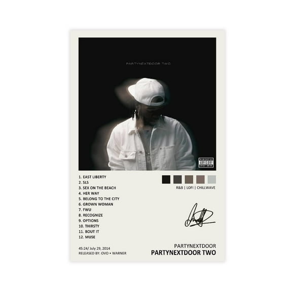 Partynextdoor Poster Partynextdoor Music Album Cover Signed Limited Poster Canvas Poster Bedroom Decor Sports Landscape Decor Gift Unframed 12x18inch(30x45cm)