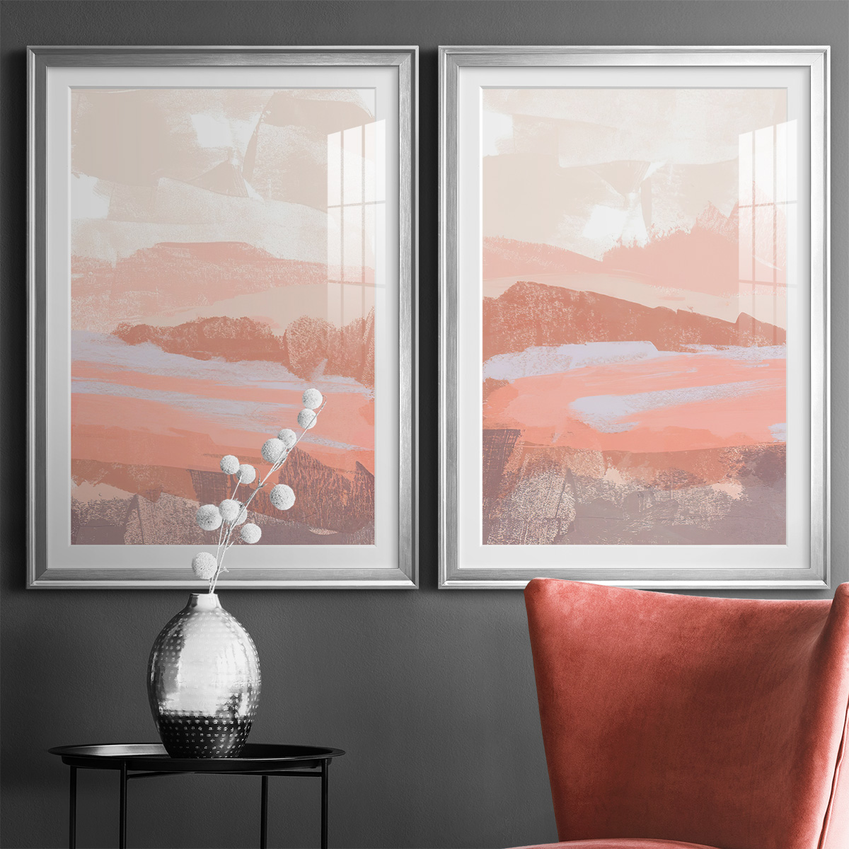 Wexford Home Dusty Desert I Premium Framed Print, 30.5" x 42.5" - Ready to Hang, Silver (Set of 2)