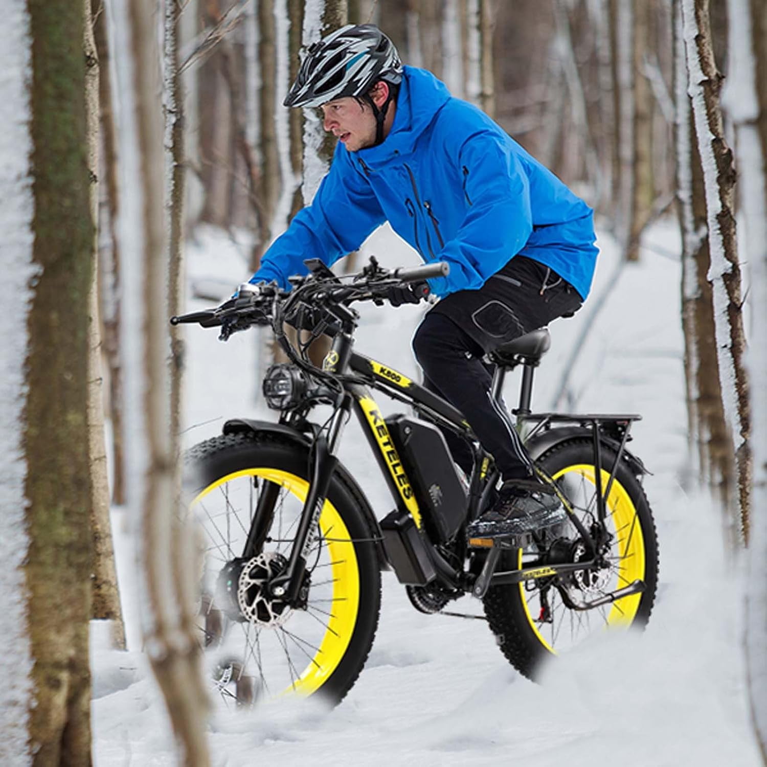 KETELES Electric Bike for Adults,Dual Motor Ebike Peak 4000W ，26" Fat Tire Electric Mountain Ebike, 48V 23AH UL 2849.