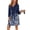 Blue White Floral, variant on Women‘s Robes Lightweight 3/4 Sleeve Short Knit Bathrobe Soft Knee Length Sleepwear Robes with Pockets