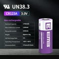 thumbnail image 6 of EEMB 4PACK CR123A Lithium Batteries 3V 1700mAh CR123 Battery with High Capacity for Flashlight Toys Alarm System Non-Rechargeable Battery, 6 of 7