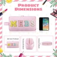 thumbnail image 4 of Qweryboo Chenille Letter Medicine Bag, Cute Preppy Seersucker Meds Bag Pink Medicine Bag Organizer Portable Travel Patch Makeup Bag for Women(Pink - MEDS), 4 of 8
