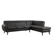 Simple & Classic Black PU L-shaped Sectional Sofa by Acme Essick II 53040-2pcs
