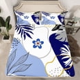 thumbnail image 2 of Homewish Teens Blue Flower Leaves 4-Piece Full Size Sheets,Vintage Aesthetic Bed Sheets,Minimalist Mid Century Lightweight Sheet Sets,Microfiber Bedroom Decor, 2 of 7