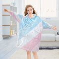 thumbnail image 5 of FORMRS Wearable Blanket Hoodie with Sleeves for Kids Cozy Flannel Sweatshirt, Blue Gradient, 5 of 7