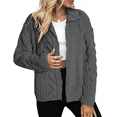 thumbnail image 7 of SOMER Fleece Jacket Women Fall Coats Sherpa Jacket Women Long Sleeve with Pockets Dark Gray Zip up Soft Warm, 2025 Winter, 7 of 7