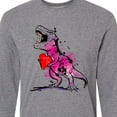 thumbnail image 4 of Inktastic Valentine's Day Graffiti T-Rex with Heart Shaped Candy Box Long Sleeve T-Shirt, 4 of 5