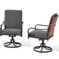 thumbnail image 2 of BUPPLEE Swivel Wicker Patio Dining Chairs Set of 2, Metal Frame Outdoor Chairs with Cushions for Garden Backyard, Beige & Gray, 2 of 9