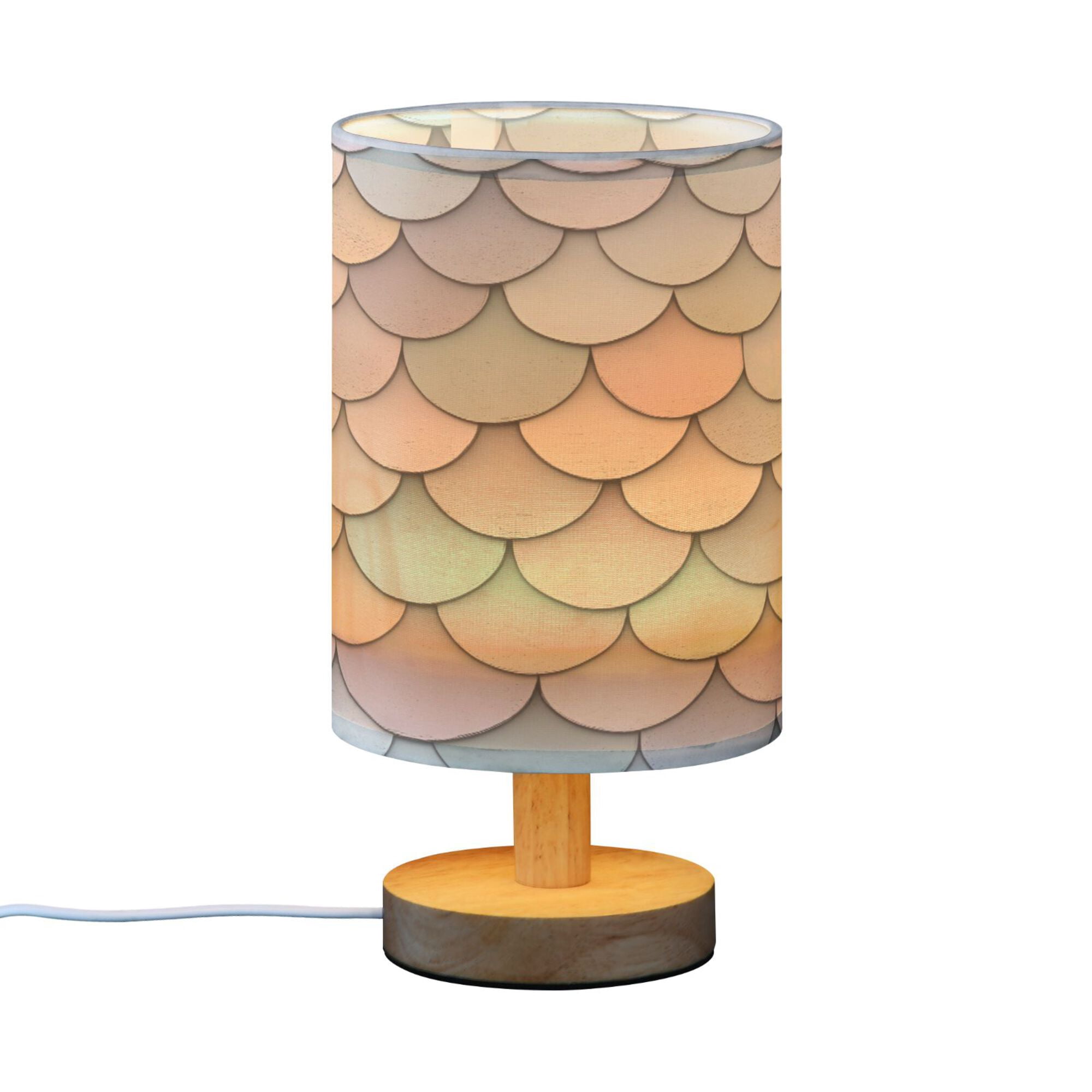 Yayeee Table Lamp for Bedroom Nightstand LED Portable Bedside Warm Light, Light Blue Shimmering Pattern
