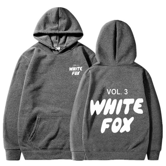 2024 nuevo WHITEFOX letras delanteras y traseras estilo europeo y americano Sudadera con capucha serie invierno polar suelto