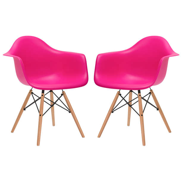 Poly & Bark Vortex Arm Chair in Fuschia (Set of 2)