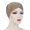 thumbnail image 2 of Women Elastic Hat Cap Breathable Bandana Cross Headwrap Headband Headscarf, 2 of 5