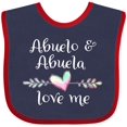 thumbnail image 3 of Inktastic Abuelo and Abuela Love Me- Heart Grandchild Boys or Girls Baby Bib, 3 of 4