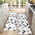 thumbnail image 4 of Kitchen Rugs Sets Of 2,White Chicken Sketch Pattern Anti Fatigue Kitchen Mat Rugs Non Slip Washable,Decorative Kitchen Floor Mats for Kitchen,Sink,Laundry,17"X47", 4 of 5