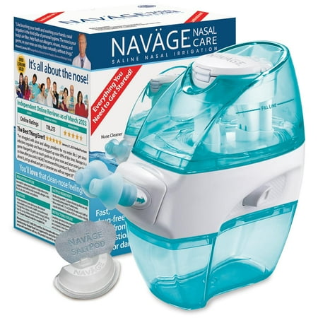 (incomplete) Navage Nasal Care Starter Bundle Nose Cleaner  20 SaltPods  Plus Bonus 10 SaltPods  Blue