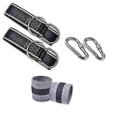 thumbnail image 1 of Kit de correas colgantes para columpio de árbol de hamaca al aire libre, 5 pies con 2 mosquetones de bloqueo y 2 protectores de árboles, para columpios y hamacas, 1 of 5