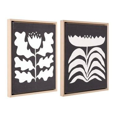 Beautiful Framed Graphic Flower Wall Decor, Set of 2 by Drew Barrymore 13.5" X 17.5"