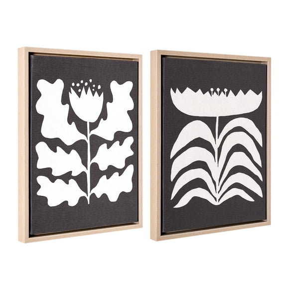 Beautiful Framed Graphic Flower Wall Decor, Set of 2 by Drew Barrymore 13.5" X 17.5"