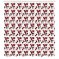 thumbnail image 3 of Ambesonne Rose Shower Curtain, Watercolor Gothic, 69"Wx70"L, Vermilion Black Green, 3 of 3