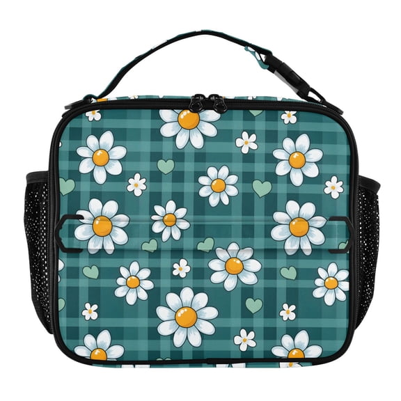 ALAZA Cute Daisy Flower Lunch Box Insulated Lunch Bag Cooler Tote with Shoulder Strap