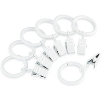 Iron Metal Curtain Clip Rings 1 Inch Interior Diameter (White, 20)