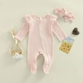 thumbnail image 2 of WIBACKER Baby Girls' Sleep and Play Pajamas Cotton One-Piece Footies Romper Jumpsuit Zip Front Pjs, 2 of 8
