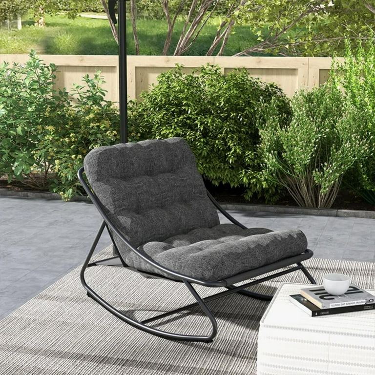 Grand Patio Samba Contemporary Modern Steel Rocking Chair Gray Set of 1