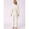 thumbnail image 3 of DARING DIVA Women's 2-Piece Fuzzy Flannel Pajama Sets 2XL Beige, 3 of 6