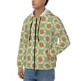 thumbnail image 3 of Kdxio Daisies Flowers Print Men Hoodies Casual Hoodies for Men with Zip Pockets Full Zip Long Sleeve Sweatshirt Sports Hooded Jacket-X-Large, 3 of 5