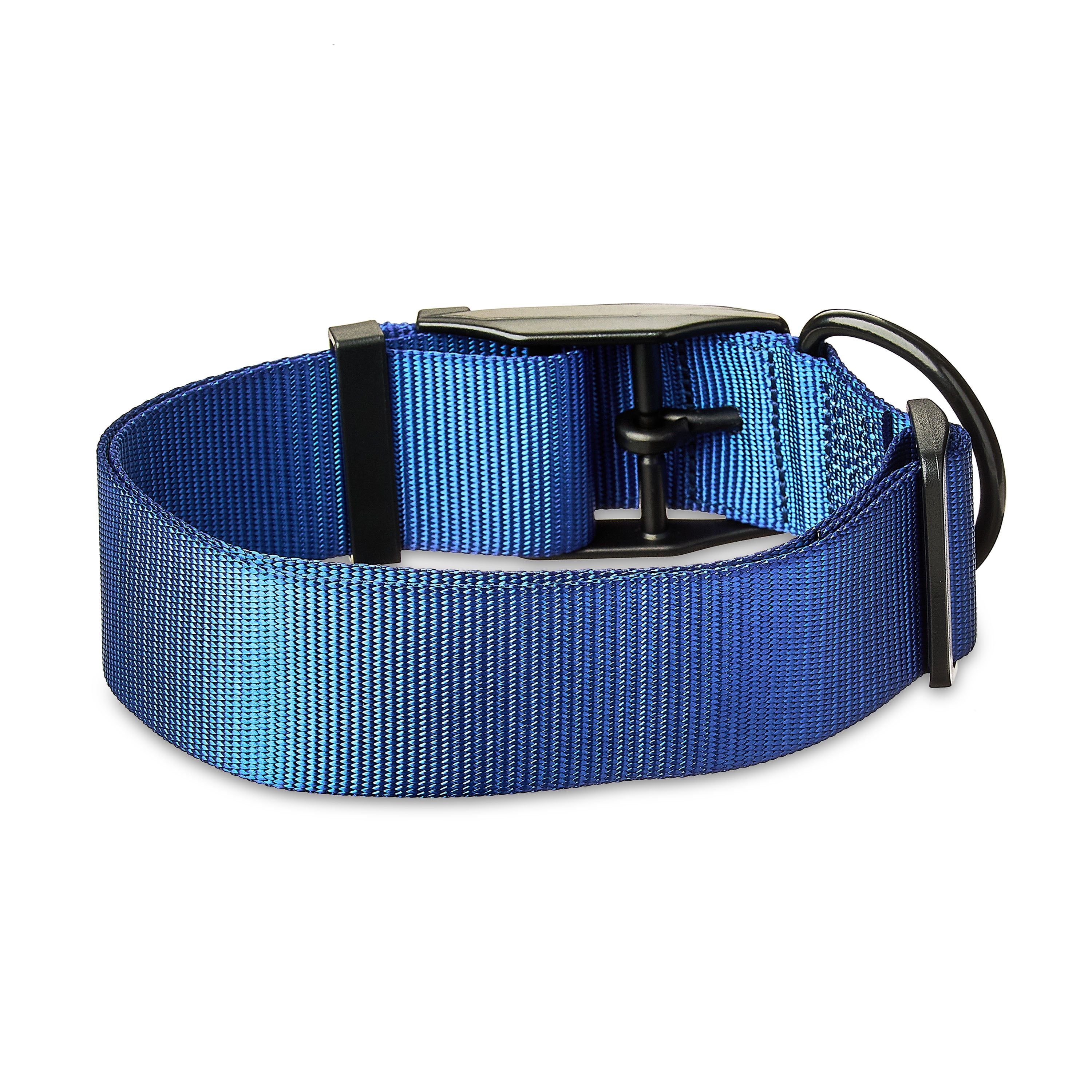 Vibrant Life Solid Polyester Adjustable Dog Collar, Blue, XL