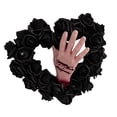 thumbnail image 3 of Corona de rosas negras con mano ensangrentada para Halloween, decoración de fiesta, accesorio para fotos, corona de puerta espeluznante para pared de, 3 of 8