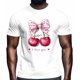 thumbnail image 2 of Camisetas informales de manga corta con lazo de cereza para hombre, camisetas gráficas para el Día de San Valentín, 2 of 8