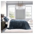 thumbnail image 3 of JuRlvC Luxury Velvet Quilt Queen Size, Ultra Soft Velvet Bedding Sets, Lightweight Quilted Velvet Comforter Set, Channel Stitch Oversized Bedspread Coverlet with 2 Pillow Shams, Stormy Blue, 3 of 6