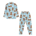 thumbnail image 5 of DISNIMO Dachshund Paw Printed Womens Pajama Sets Long Sleeve Sleepwear Nightwear Pjs with Long Pants Casual V Neck Ladies Lounge Sets, 5 of 7